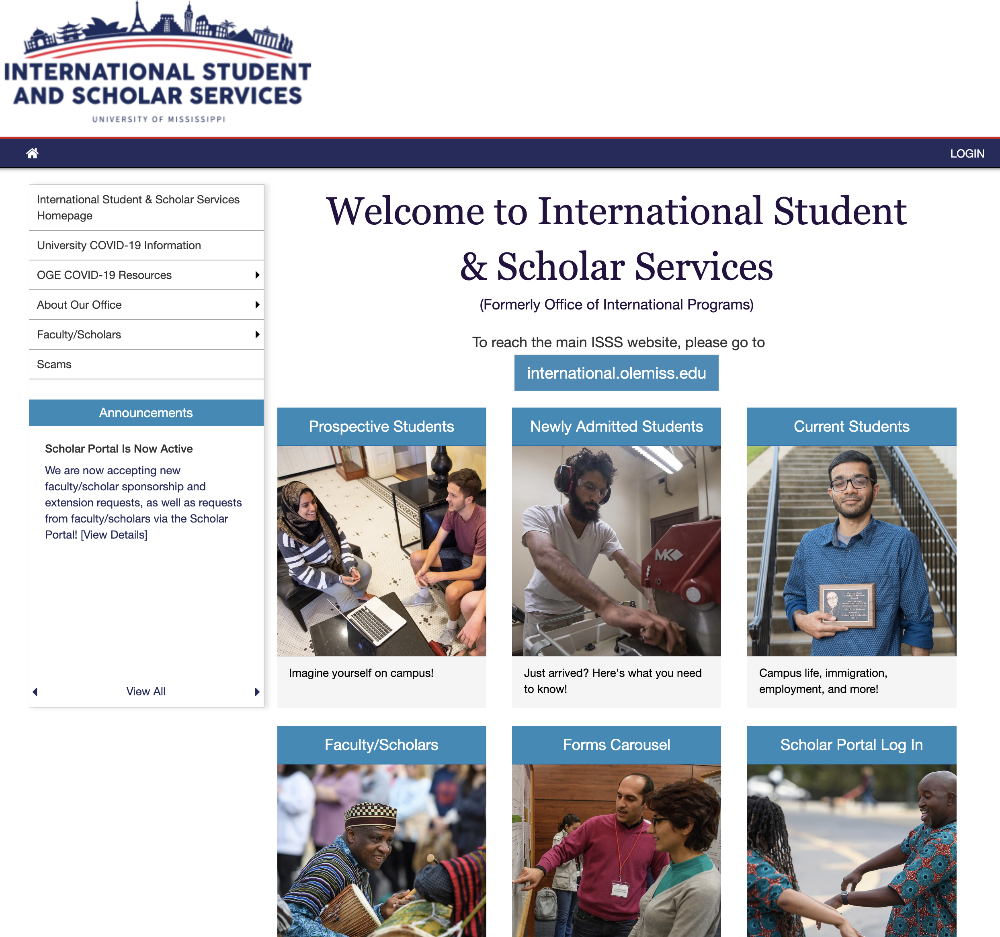 ISSS Portal Homepage